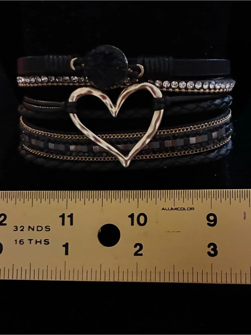 Bracelet EUC bohemian-style multilayer black pu leather wrap Love